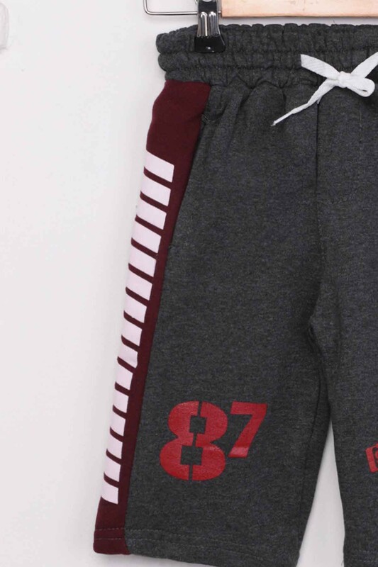 Letter Pattern Boy Capri 1421 | Burgundy - Thumbnail