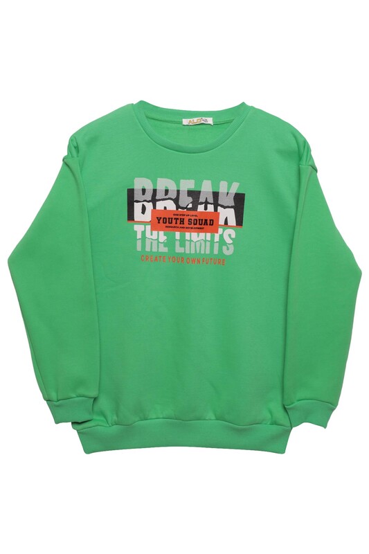ALG - Şardonlu Erkek Çocuk Sweatshirt 423773 | Yeşil