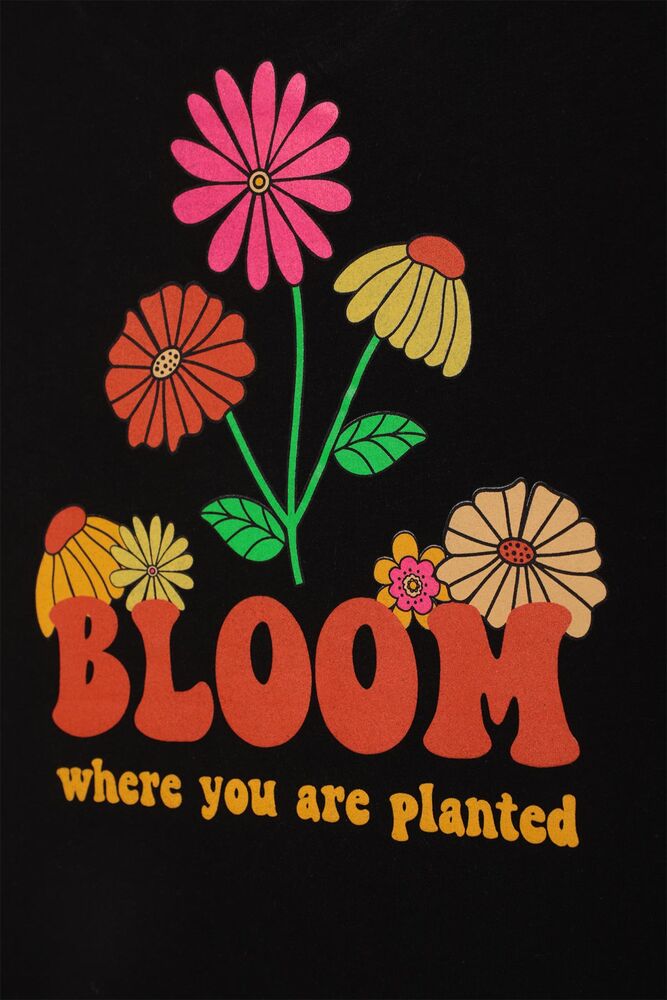 Baskılı Kız Çocuk Tshirt 3214 | Siyah Baskılı Kız Çocuk Tshirt 3214 | Siyah