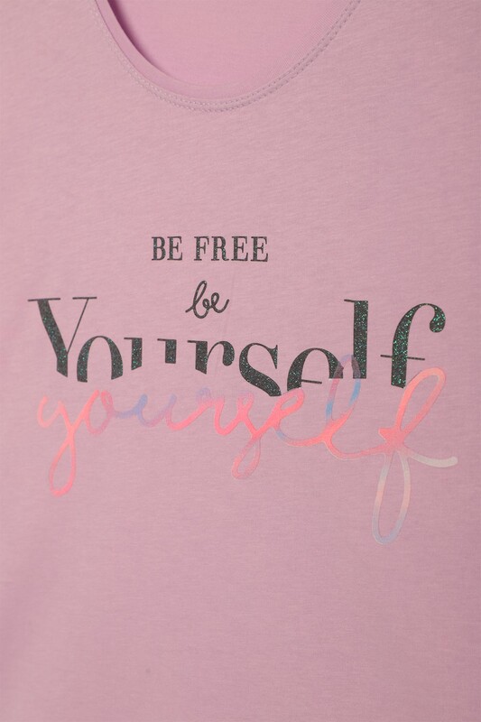 Baskılı Kız Çocuk Tshirt 1968 | Pembe - Thumbnail