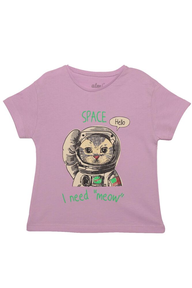 Baskılı Kız Çocuk Tshirt 7439 | Lila Baskılı Kız Çocuk Tshirt 7439 | Lila