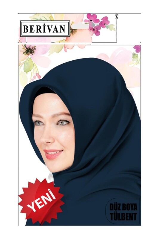 Бесшовный однотонный платок Berivan 100см./585 - Thumbnail