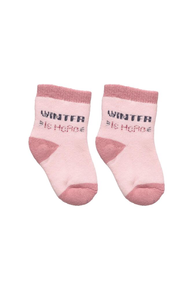Baskılı Kız Bebek 3 lü Çorap 071-4 | Pembe