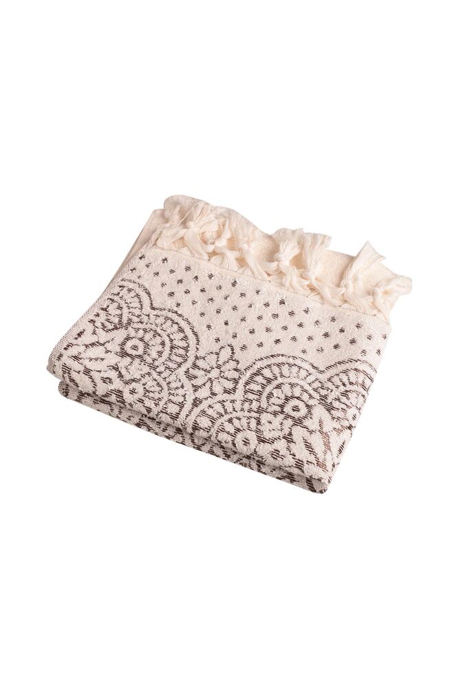 Bambu Nakışlı El ve Yüz Havlusu 50*90 4375 | Kahverengi