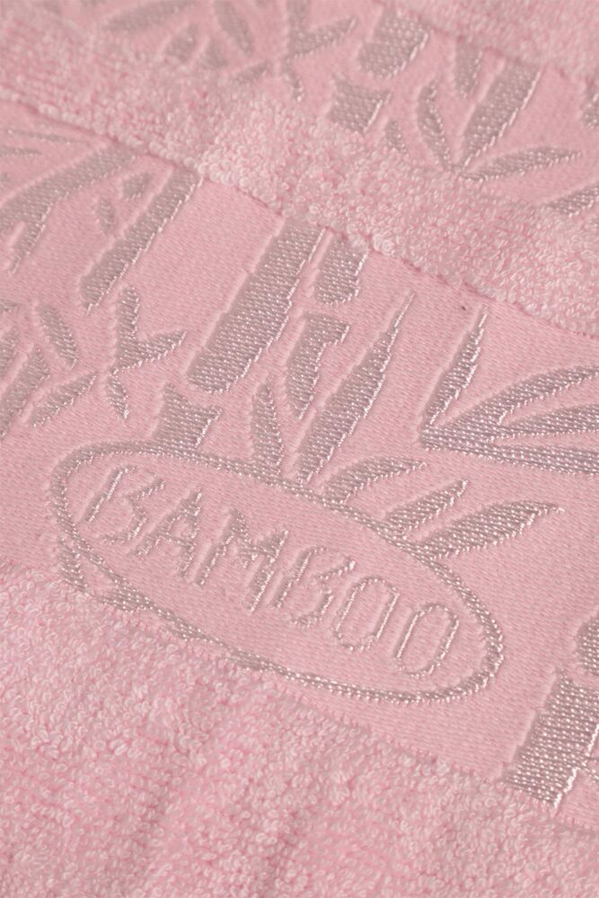 Nakışlı Bambu El ve Yüz Havlusu 50*90 | Pembe