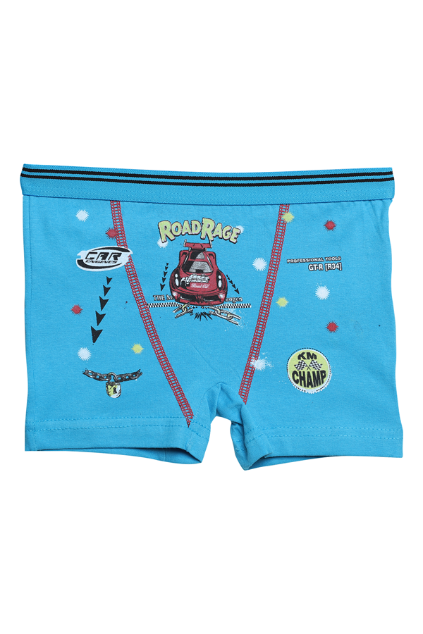 Baskılı Erkek Çocuk Boxer 5024-3 | Mavi