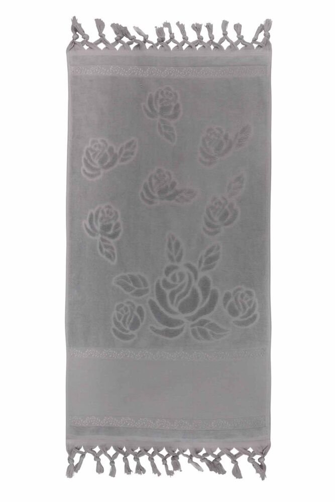 Полотенце с бахрамой для вышивания 50*90/серый 