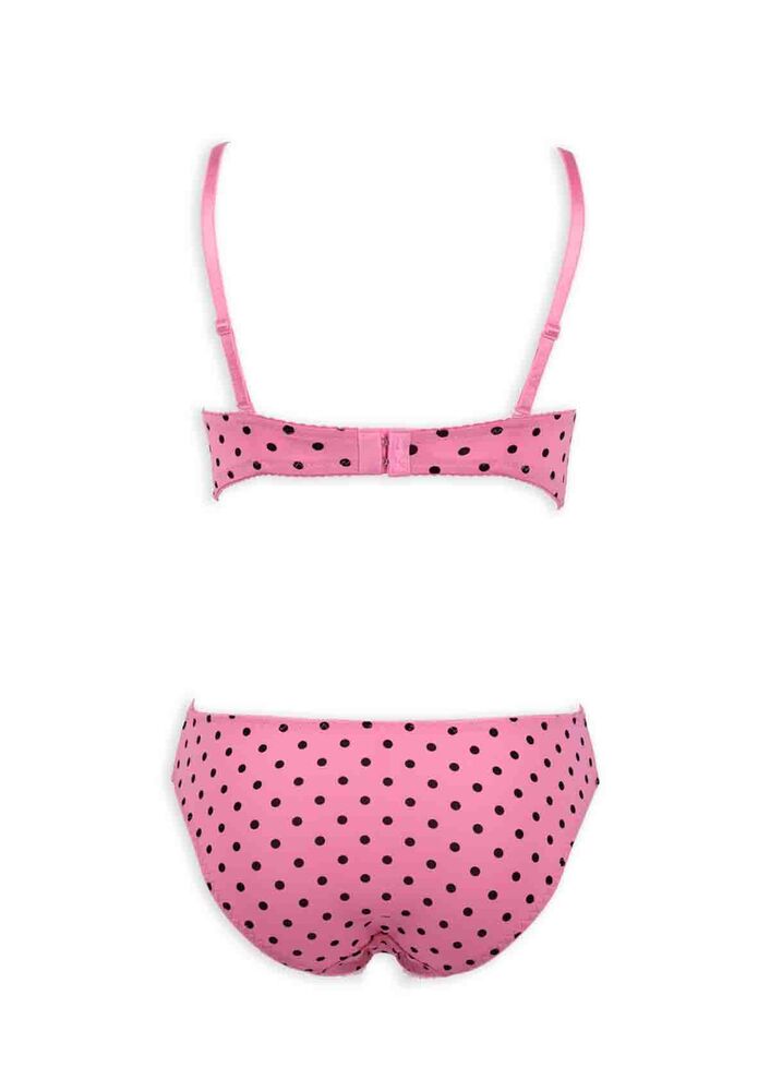 Комплект нижнего белья в горошек с пуш апом 2084/ розовый