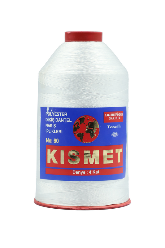 KISMET - Kısmet Polyester Dikiş İpi 60 No 4 Kat 350 Gr Beyaz
