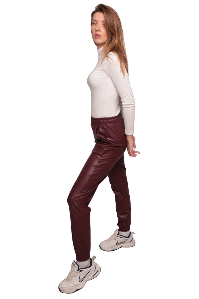 Kadın Deri Pantolon 2403 | Bordo