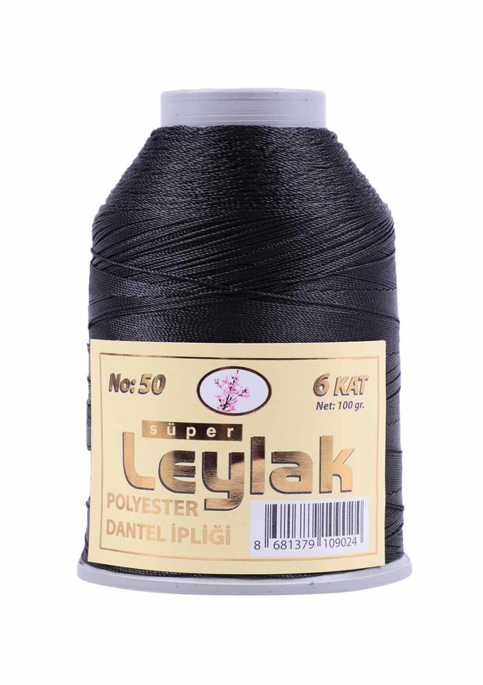 Нить-кроше Leylak 100 гр. №50/чёрный 