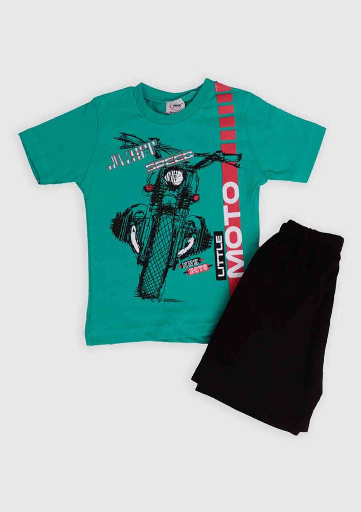 NNK Just Speed Baskılı Erkek Çocuk 2'li Takım | Yeşil