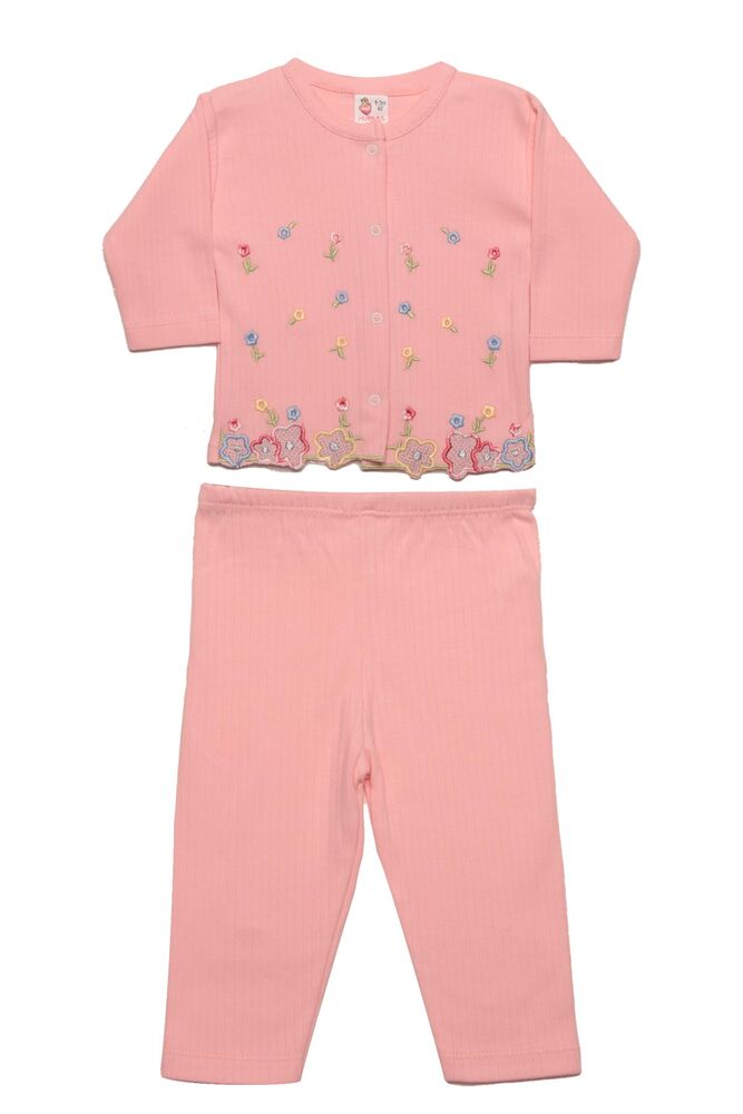 Çiçek Nakışlı Bebek Takım 5020 | Pembe