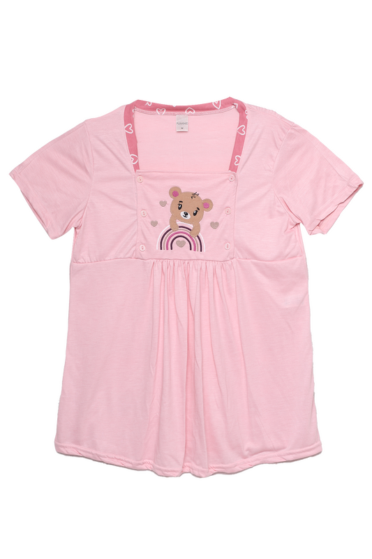 PİJAMOOD - 3 lü Hamile Pijama Takım 9620 | Pembe