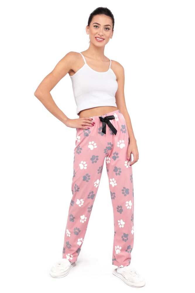 Pati Desenli Kadın Pijama Altı | Pudra