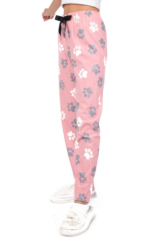 Pati Desenli Kadın Pijama Altı | Pudra - Thumbnail