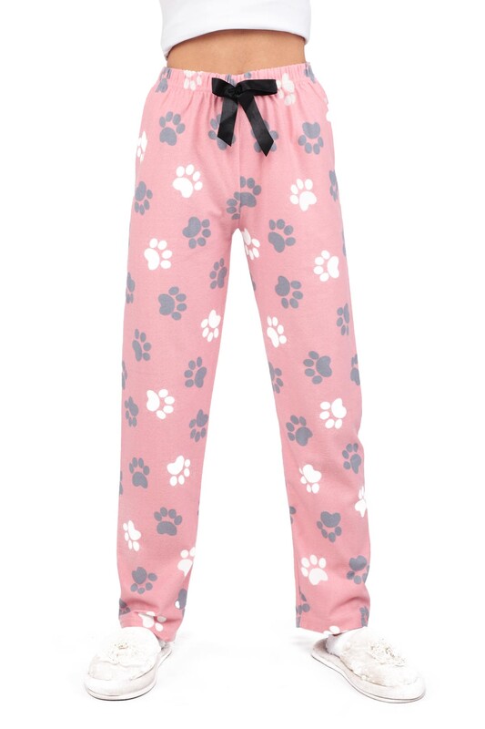 Pati Desenli Kadın Pijama Altı | Pudra - Thumbnail