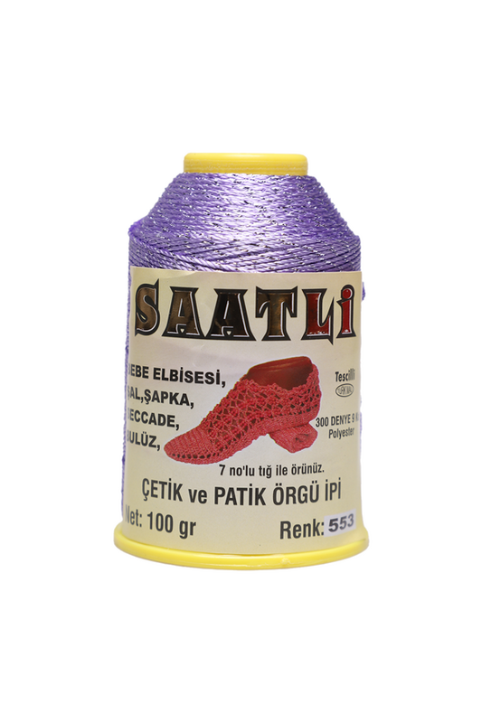 SAATLİ - Saatli Simli Çetik ve Patik Örgü İpi 9 Kat 100 gr. | 553