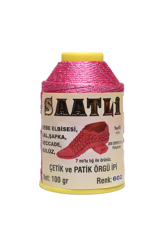 SAATLİ - Saatli Simli Çetik ve Patik Örgü İpi 9 Kat 100 gr. | 602