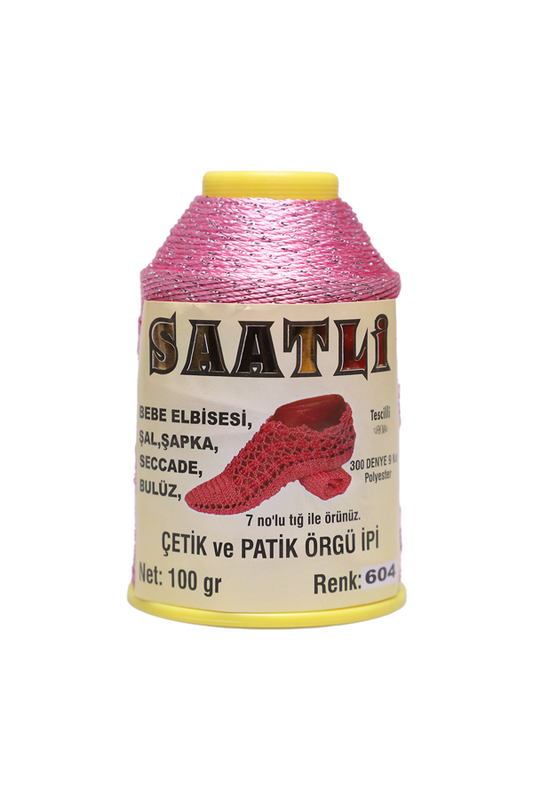SAATLİ - Saatli Simli Çetik ve Patik Örgü İpi 9 Kat 100 gr. | 604
