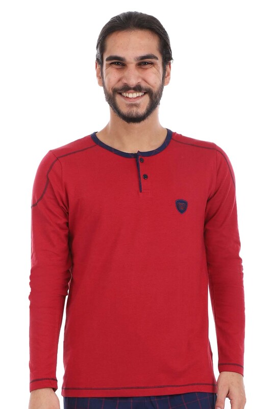 Senfoni Pijama Takımı 2078 | Bordo - Thumbnail