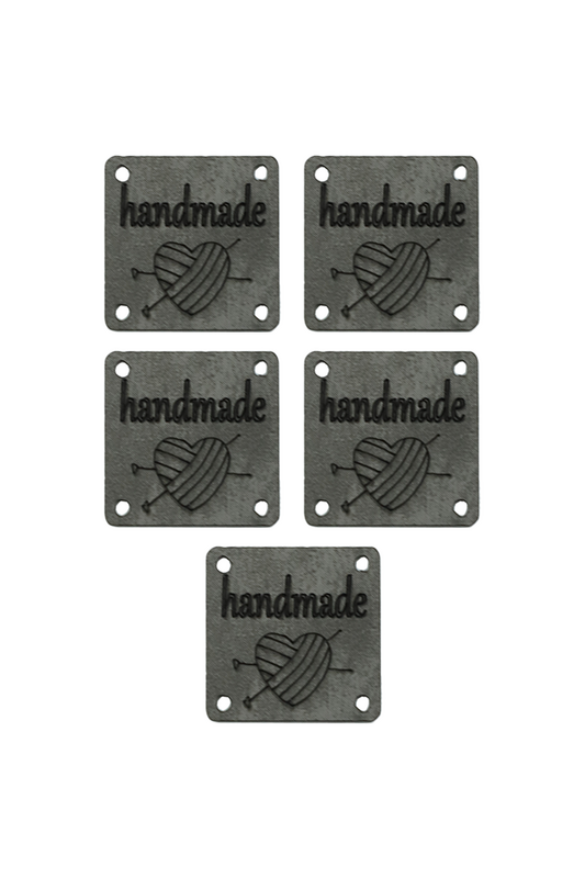SEVİNÇ - Deri Handmade Etiket 5 li Model 26 | Gri