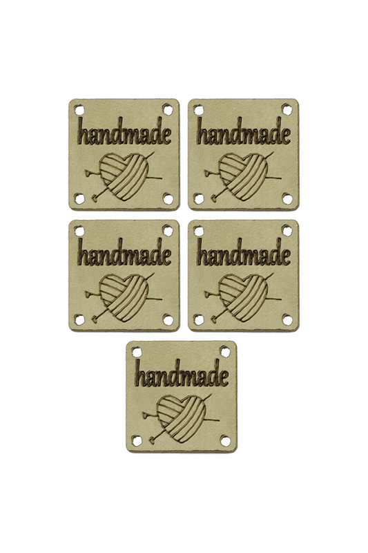 SEVİNÇ - Deri Handmade Etiket 5 li Model 26 | Taş