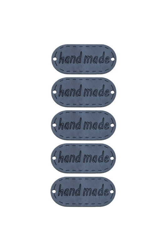 SEVİNÇ - Deri Handmade Etiket 5 li Model 27 | Mavi