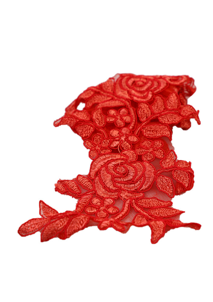 Аппликация из гипюра Simisso 136/красный 
