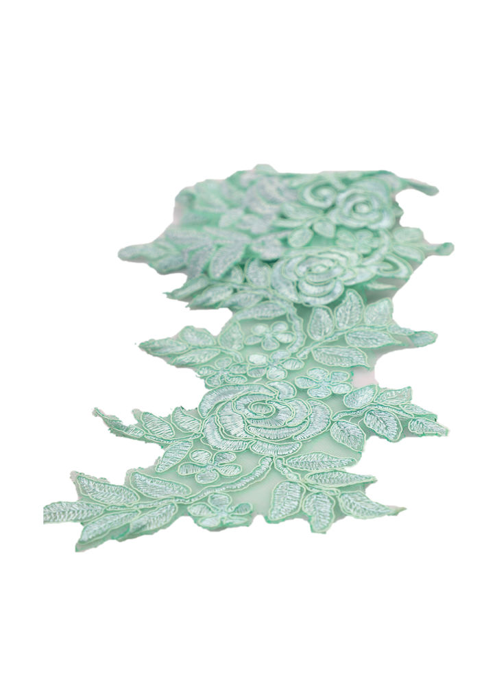 Аппликация из гипюра Simisso 139/светло-зелёный