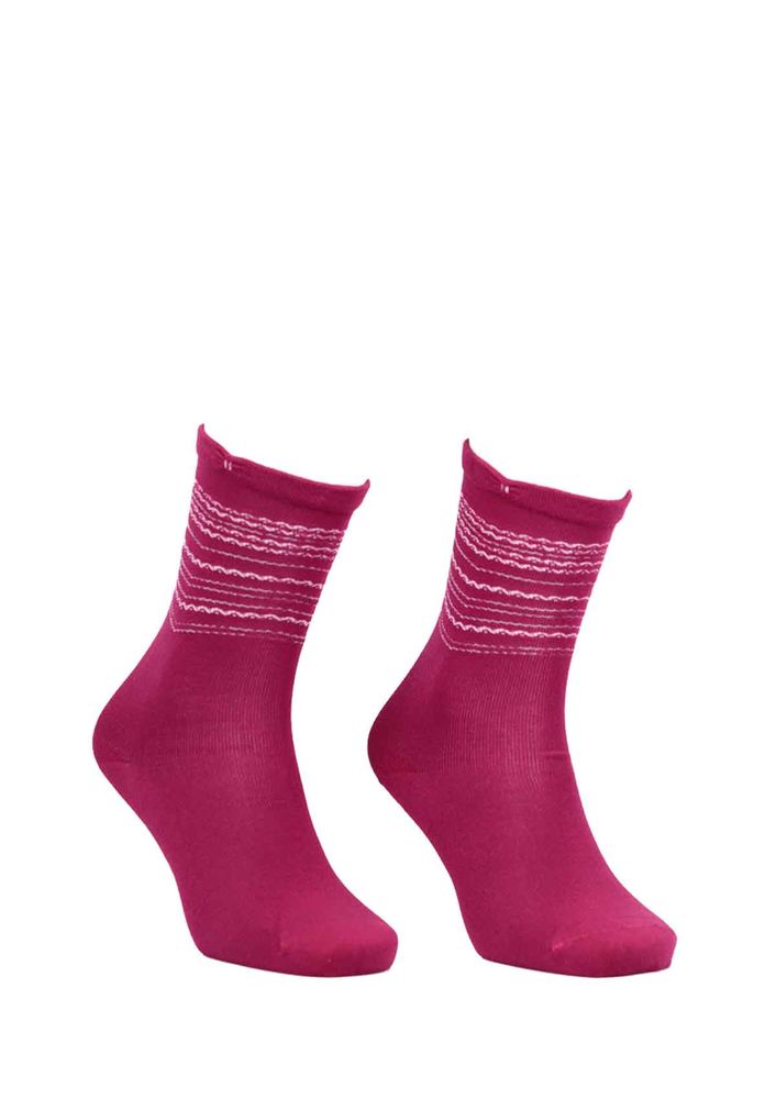 Desenli Dikişsiz Çorap 117 | Pembe