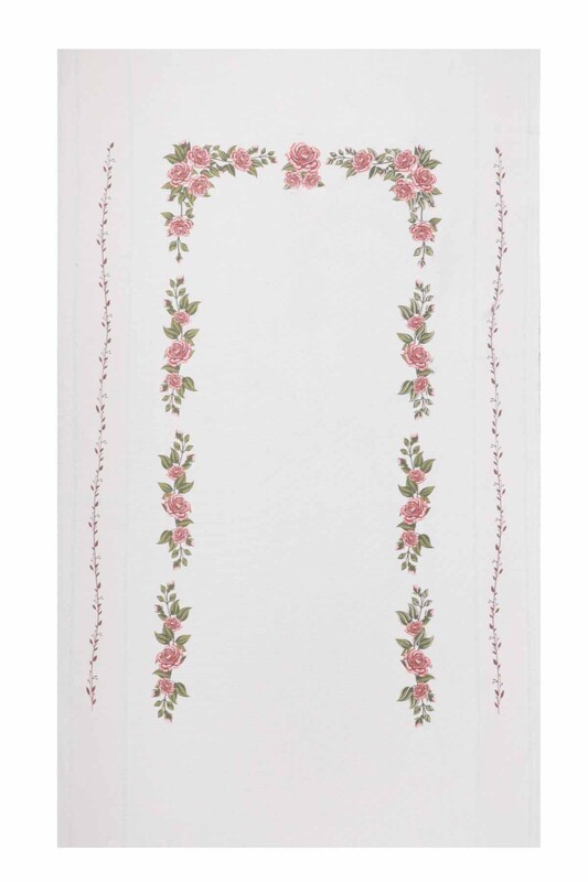 Льняной ажурный молитвенный коврик для вышивания 510 | красный - Thumbnail