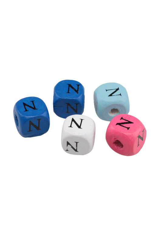 SİMİSSO - Цветные деревянные бусины 5шт.10мм./N