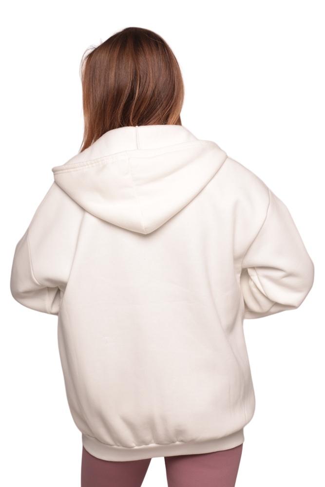 Fermuarlı 3 İplik Kadın Sweatshirt 3556 | Ekru