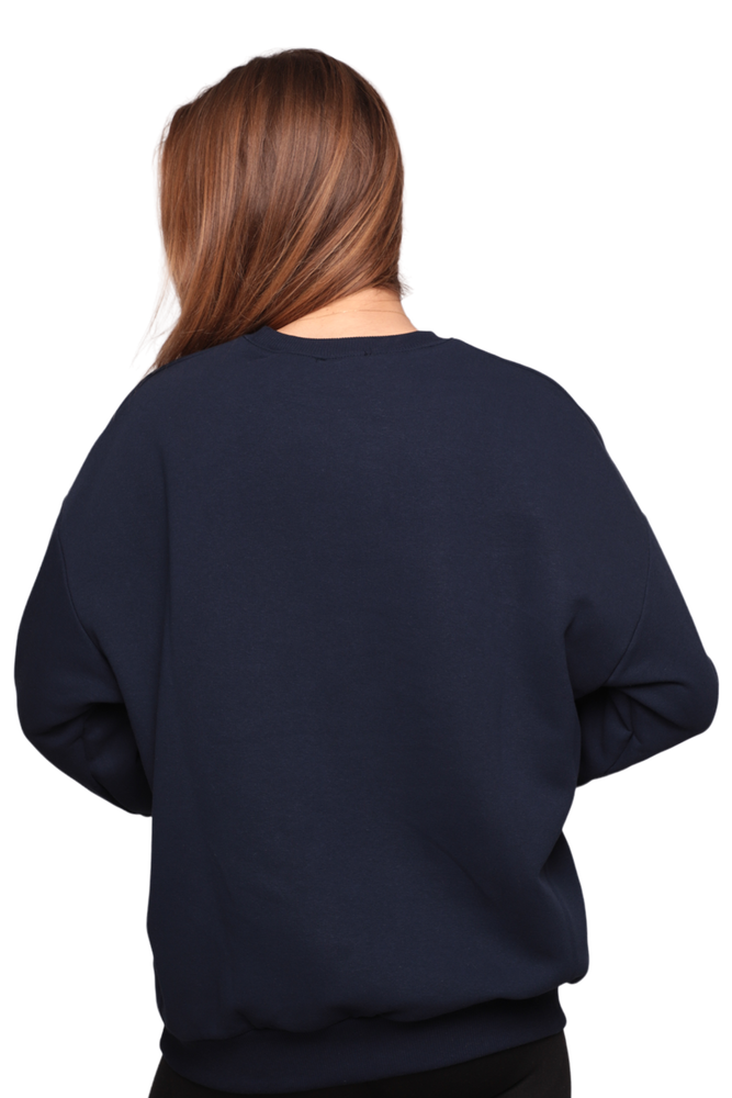 Nakışlı 3 İplik Kadın Sweatshirt 5808 | Lacivert