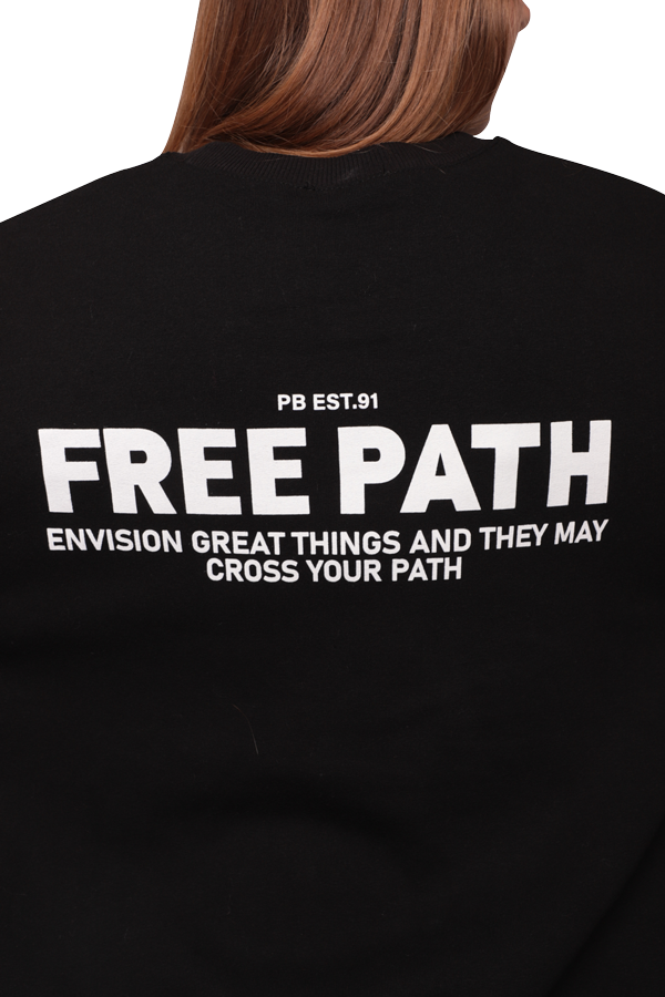 Baskılı 3 İplik Kadın Sweatshirt 5810 | Siyah