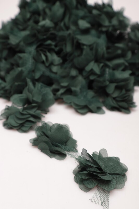 Lazer Kesim Şerit Çiçek Zümrüt 5m - Thumbnail