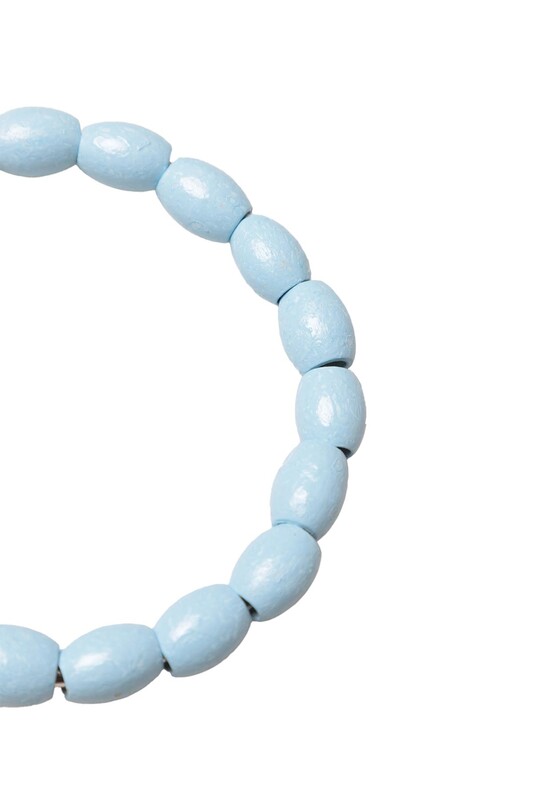 Ahşap Boncuklu Çanta Sapı 404 | Mavi - Thumbnail