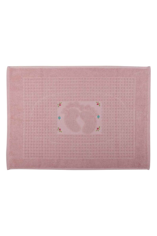 TEKİN - Nakışlı Ayak Havlusu 50*70 cm | Pembe