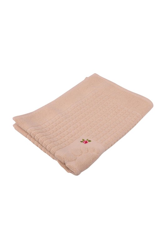 TEKİN - Nakışlı Ayak Havlusu 50*70 cm | Bej