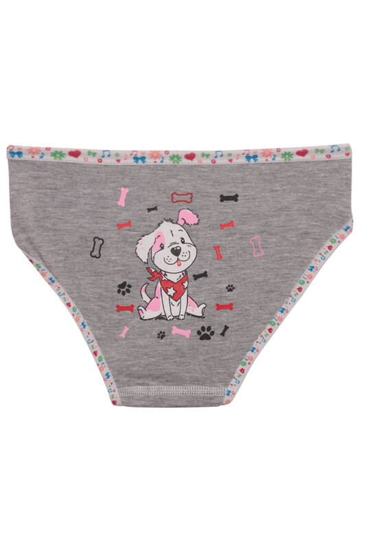 Tutku Arkası Köpek Baskalı Kız Çocuk Külot 833 | Gri - Thumbnail