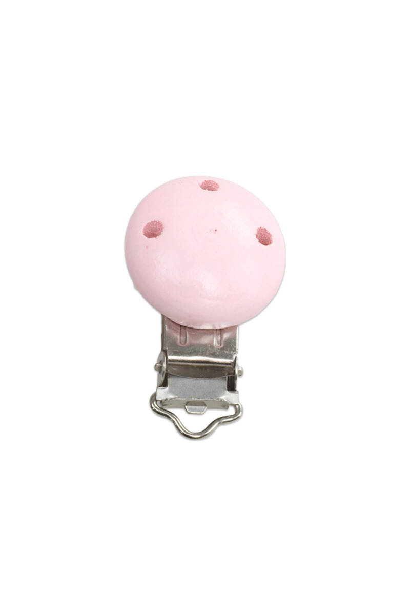 Ahşap Emzik Klipsi 3 Cm | Pembe
