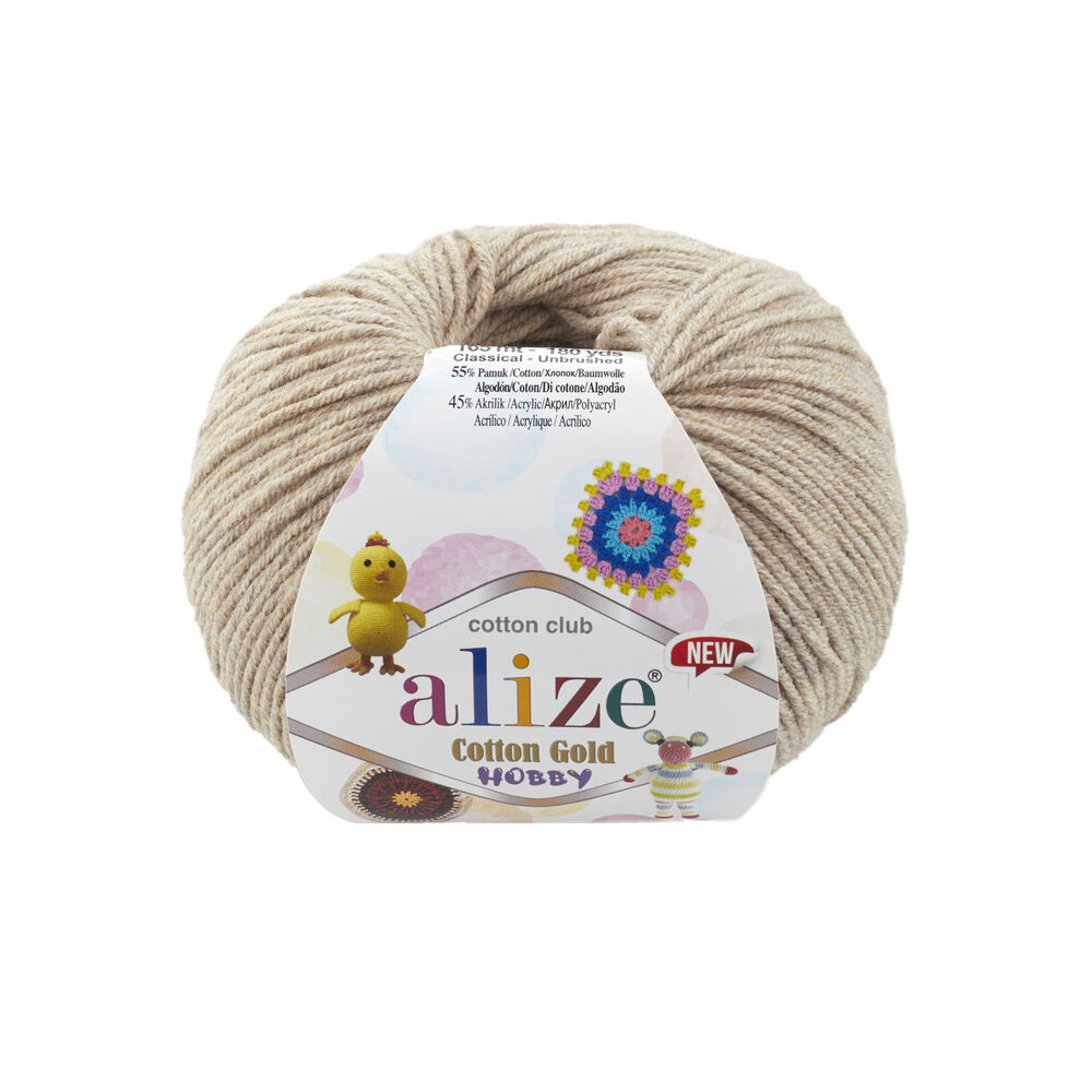 Пряжа Alize Cotton Gold Hobby New /Бежевый меланж 152