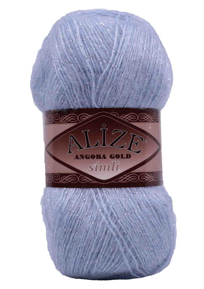 Пряжа Alize Angora Gold с блетками/Голубой 480