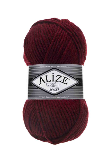 Пряжа Alize Superlana Maxi/Бордовый 057