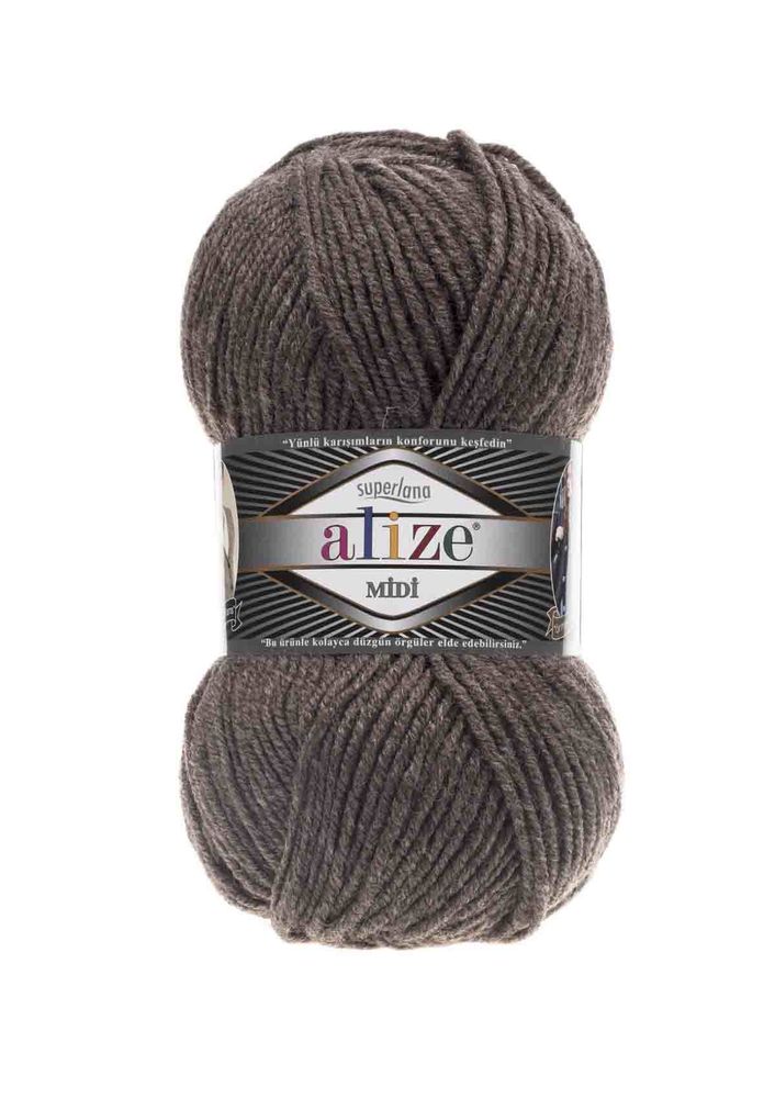 Пряжа Alize Superlana Midi/Меланж кофе с молоком 240