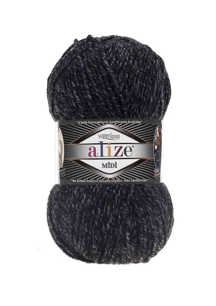 Пряжа Alize Superlana Midi/Антрацитовый джаспер 800