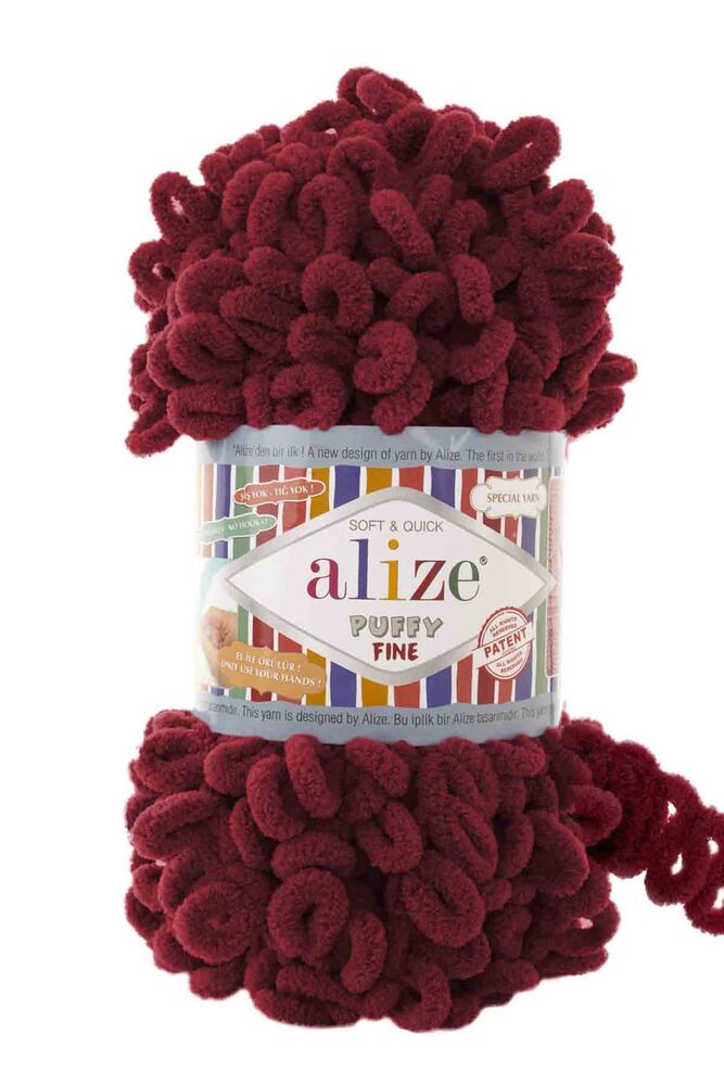 Alize Puffy Fine El Örgü İpi Vişne 107