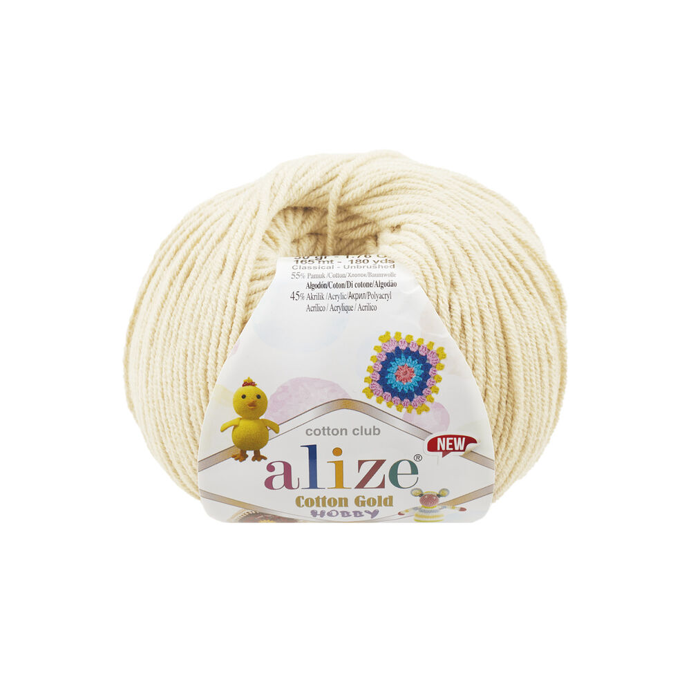 Alize Cotton Gold Hobby New El Örgü İpi Krem 001