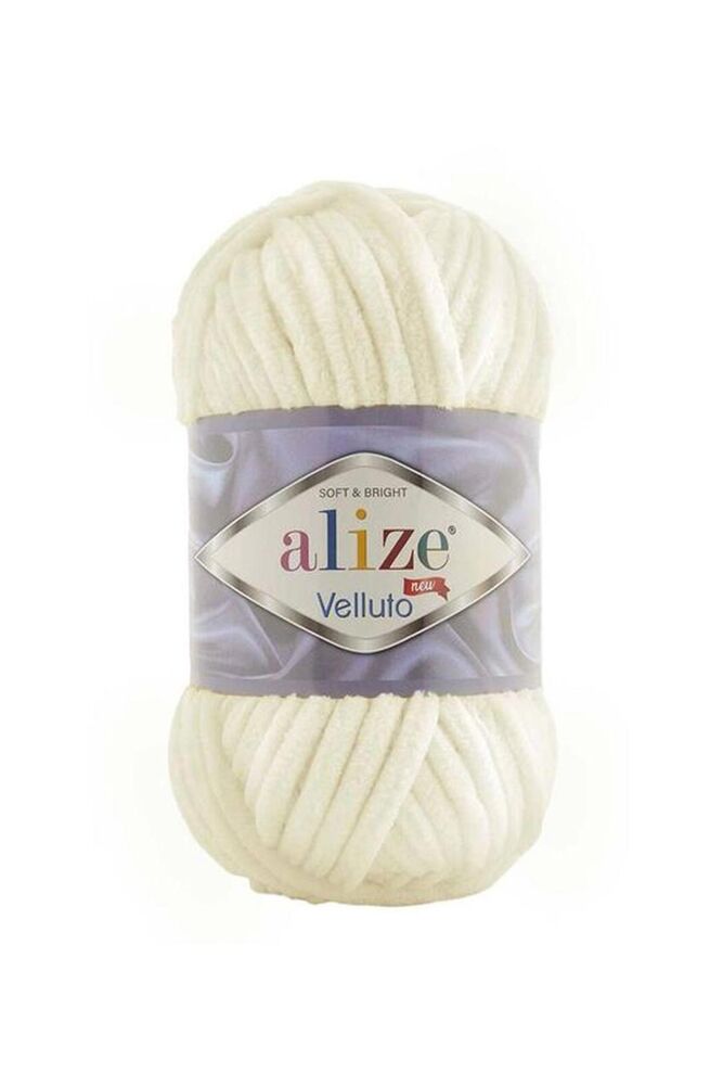 Alize Velluto El Örgü İpi 100 gr | Açık Krem 062